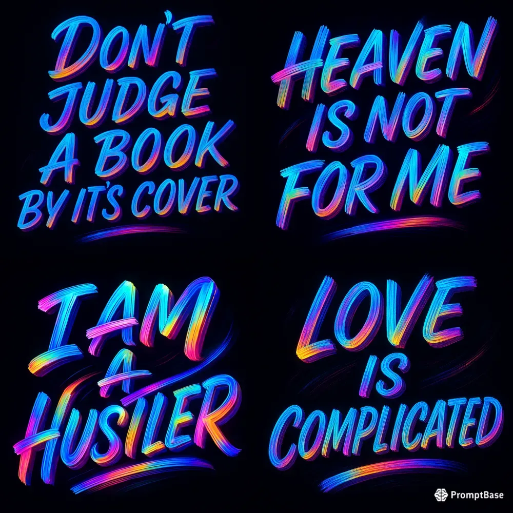 Vibrant Holographic Lettering