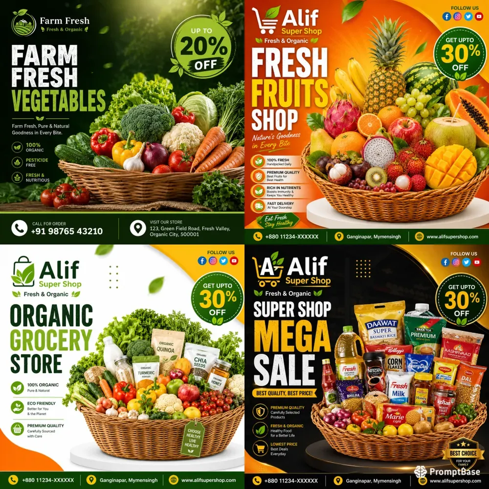 Farm Fresh Vegetable Store Banners