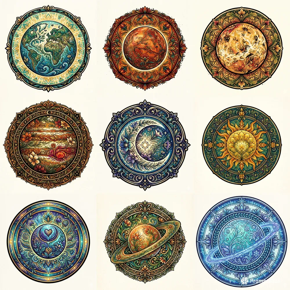 Celestial Botanical Emblems