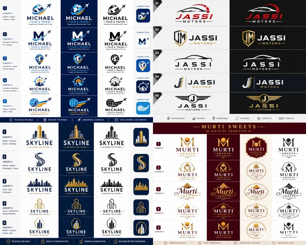 Vibrant Startup Logos