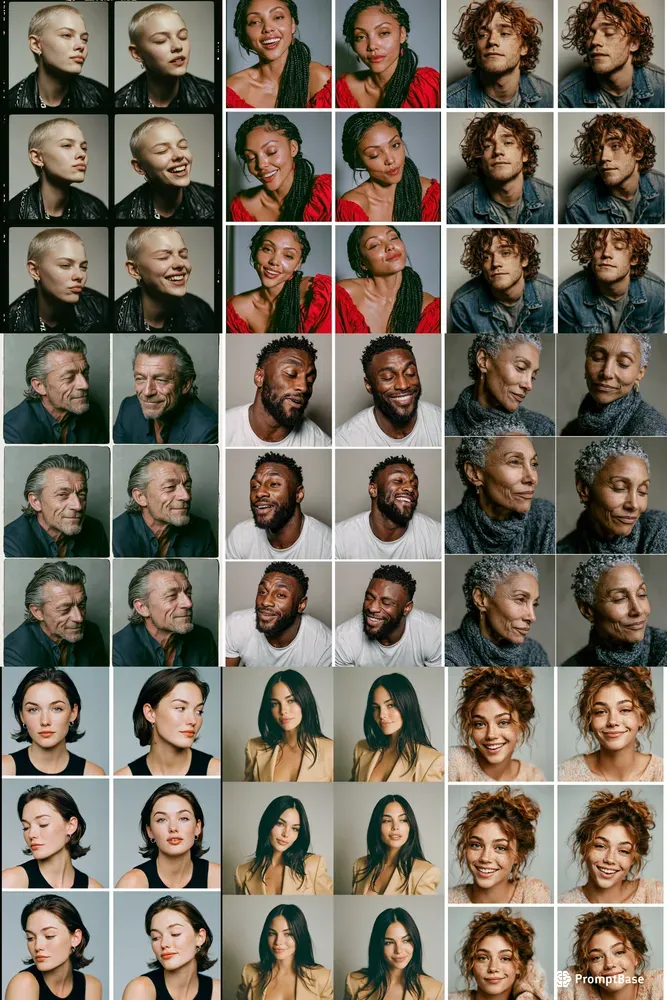 Studio Contact Sheet Portraits