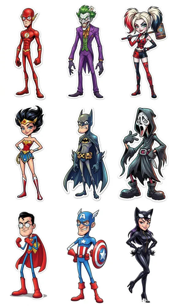 Superhero Cartoon Caricature Characters