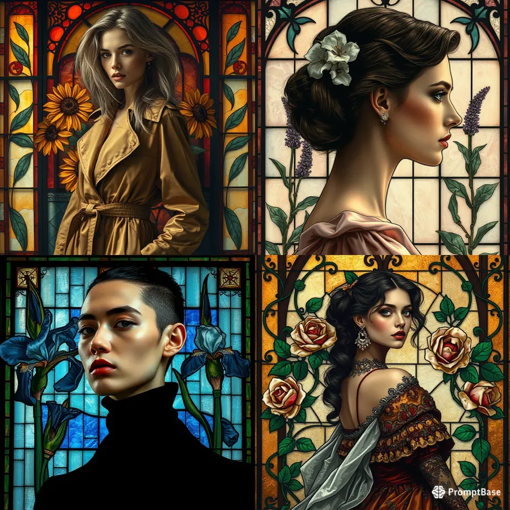 Vintage Botanical Stainedglass Fashion