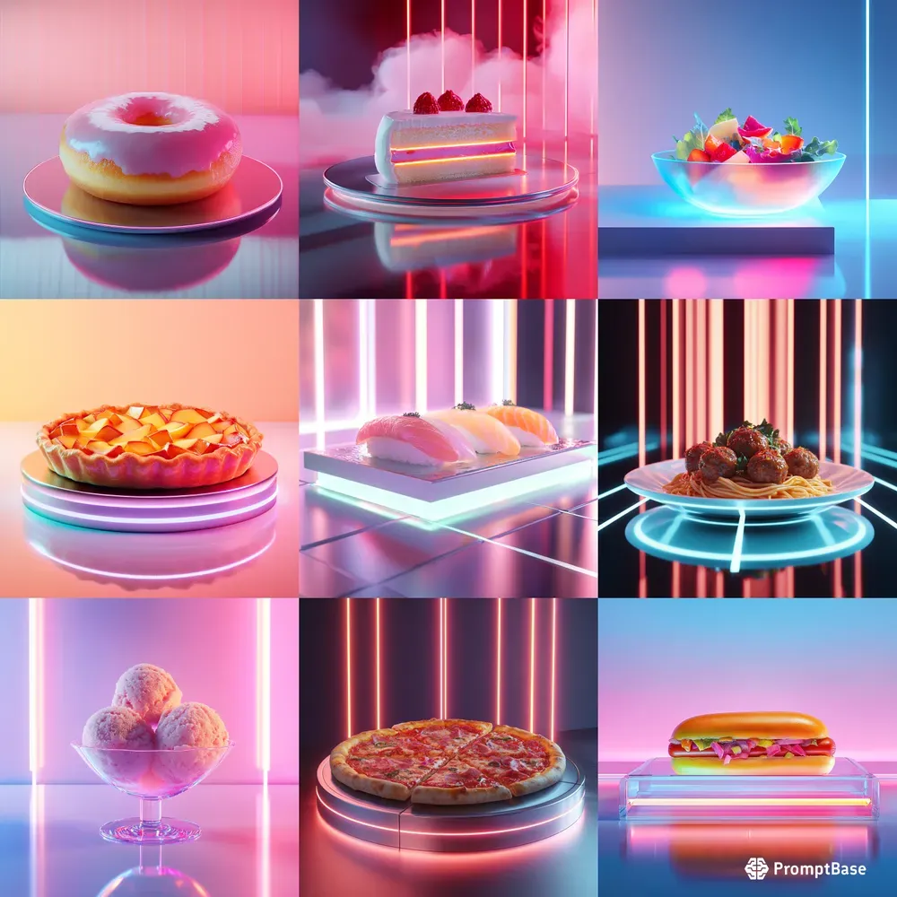 Futuristic Minimalist Food Vibrant & 8k