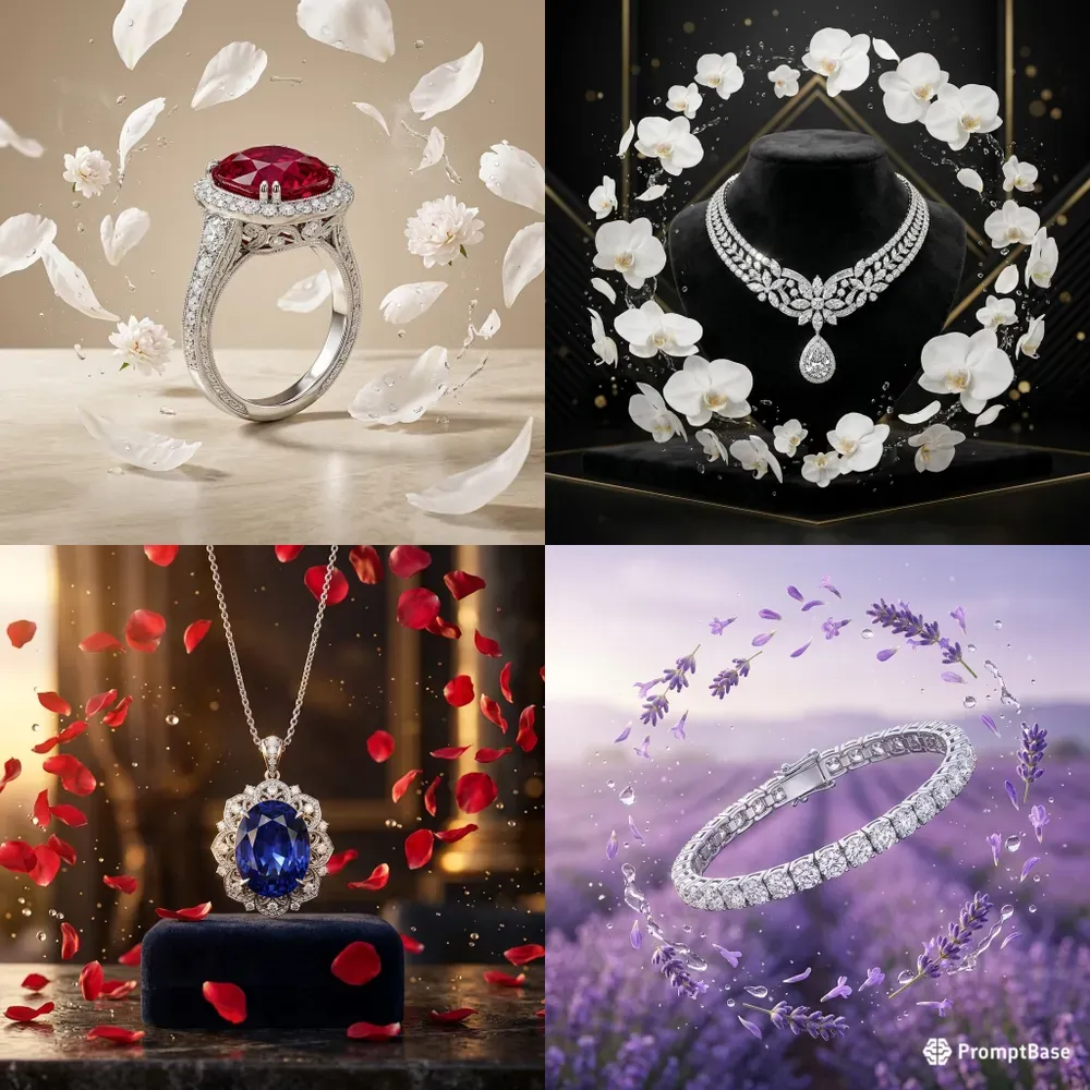 Luxury Jewelry Floral Petal Artistry