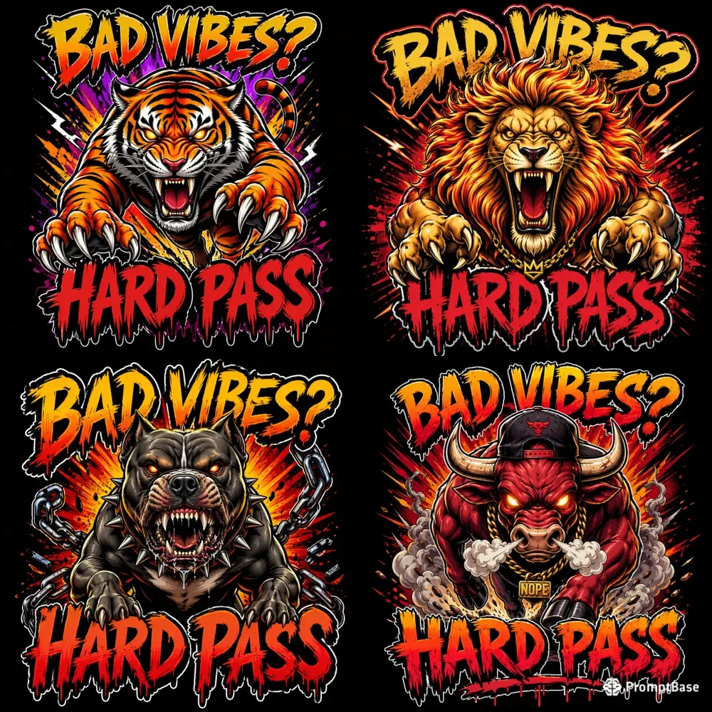 Bad Vibes Hard Pass Aggressive Animals