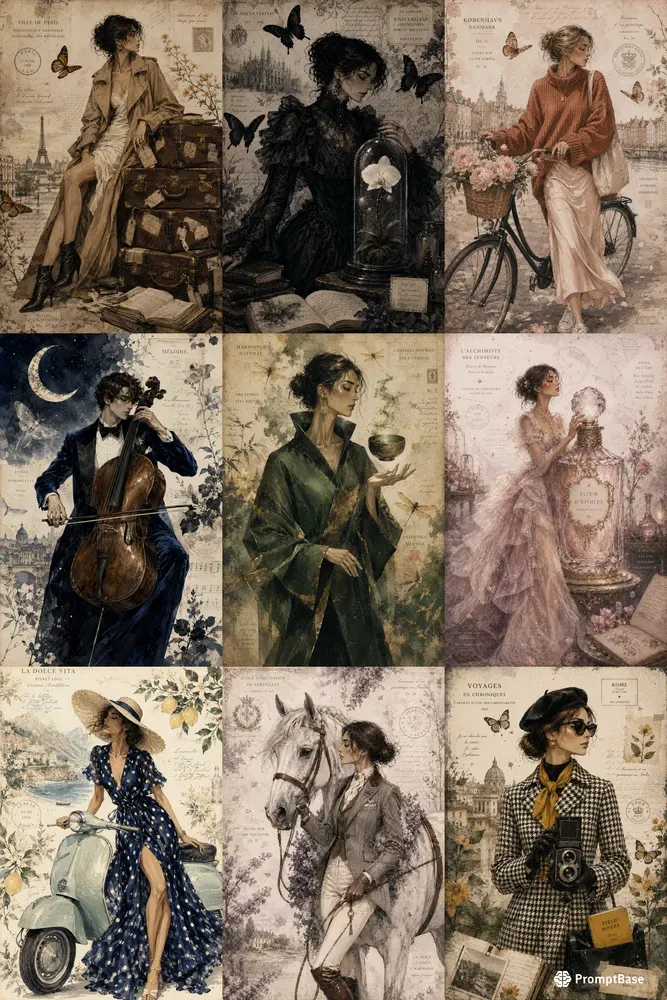 Chic Editorial Haute Couture Characters