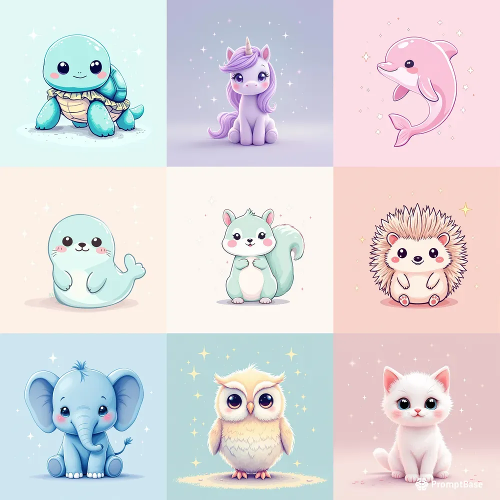 Cute Pastel Kawaii Animal Cuties