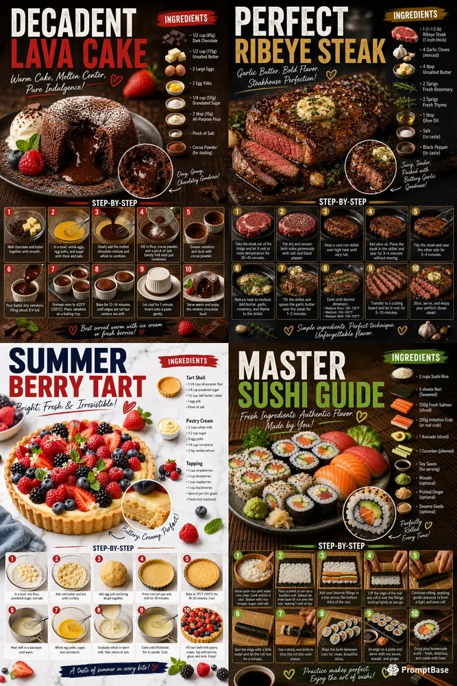Professional Culinary Recipe Infographics