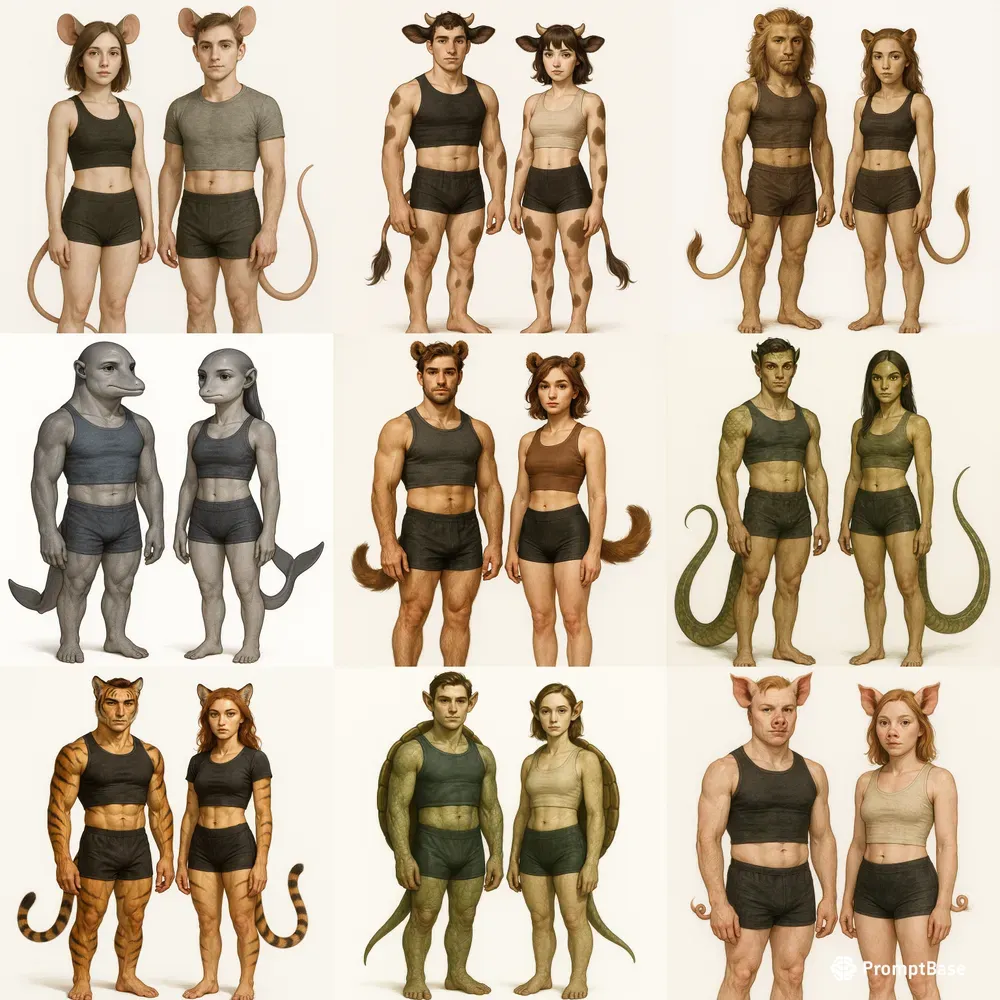 Semihuman Character Pairs