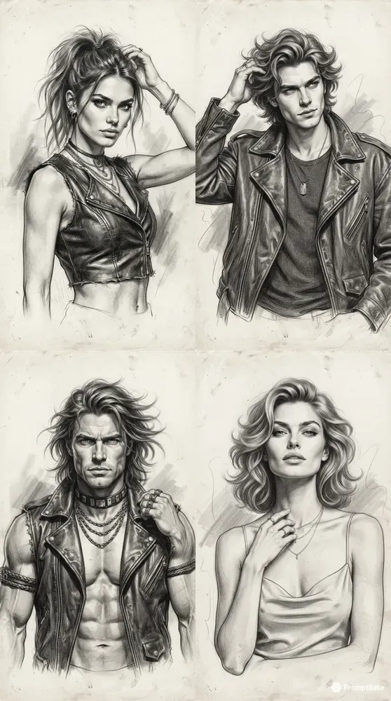 Monochrome Character Sketch Collections