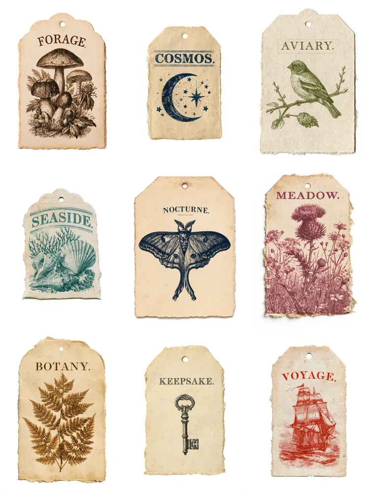 Vintage Junk Journal Tags Ephemera