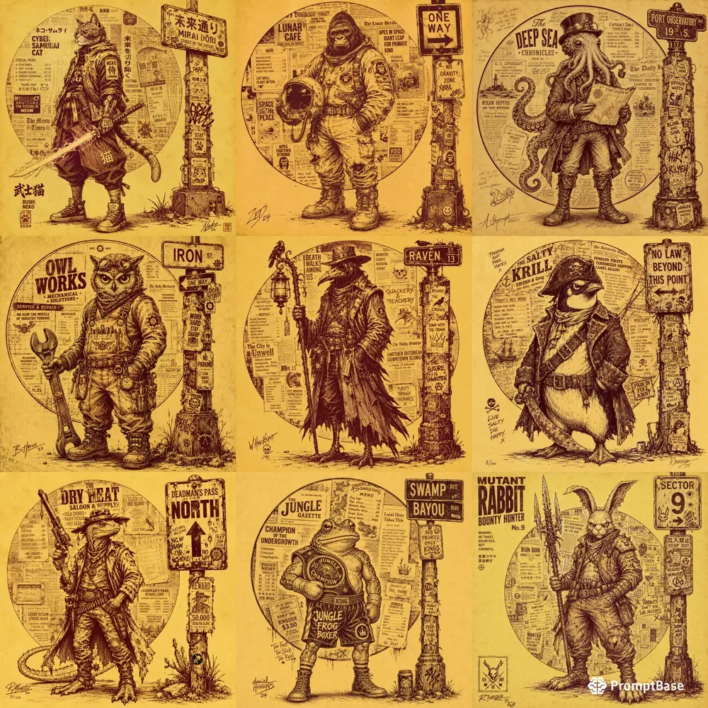 Retro Underground Ink Character Packs