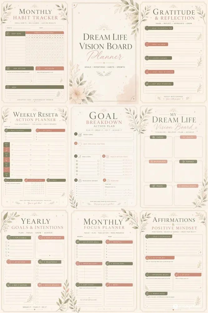 Vision Board Goal Planner Kits