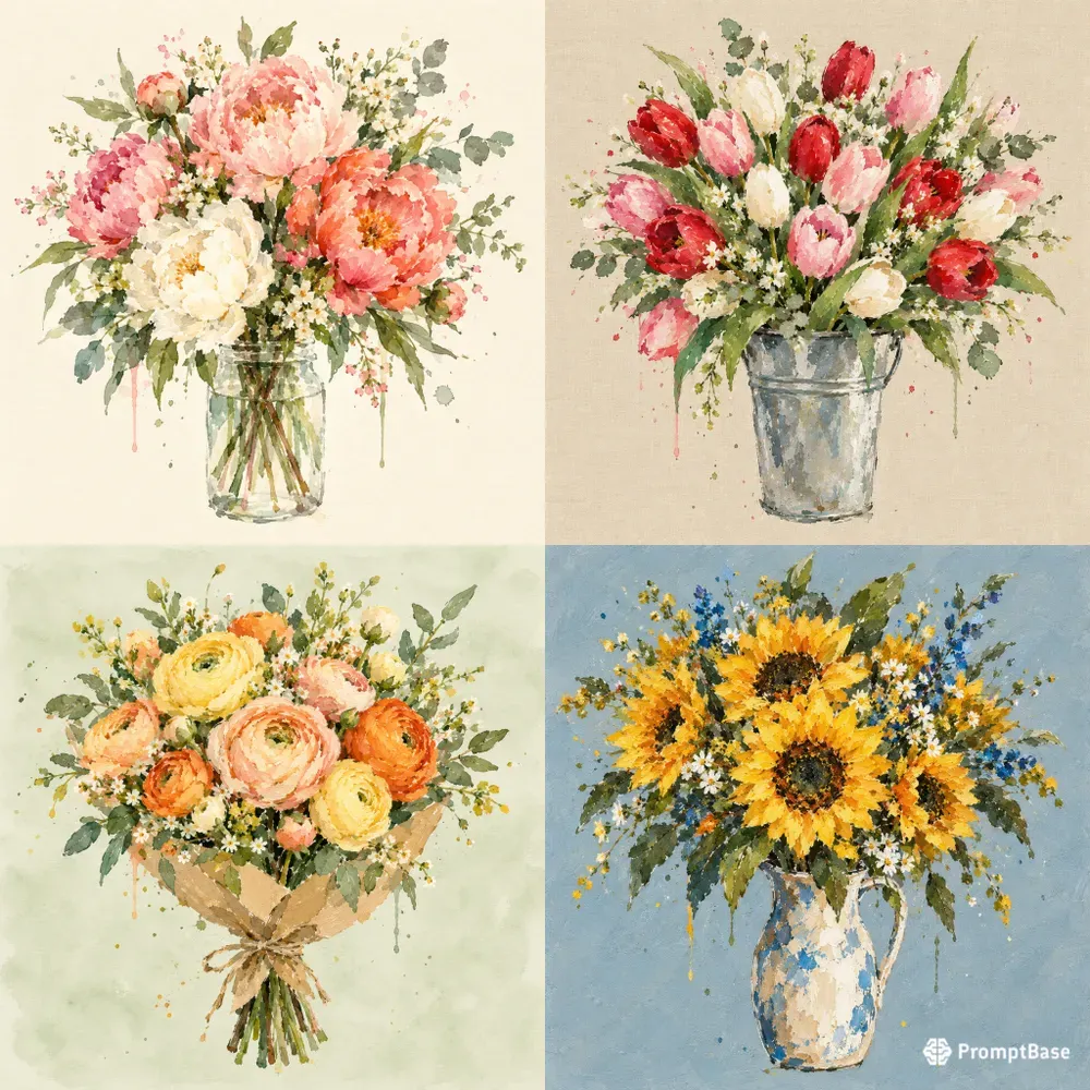 Flower Market Bouquet Art Generator