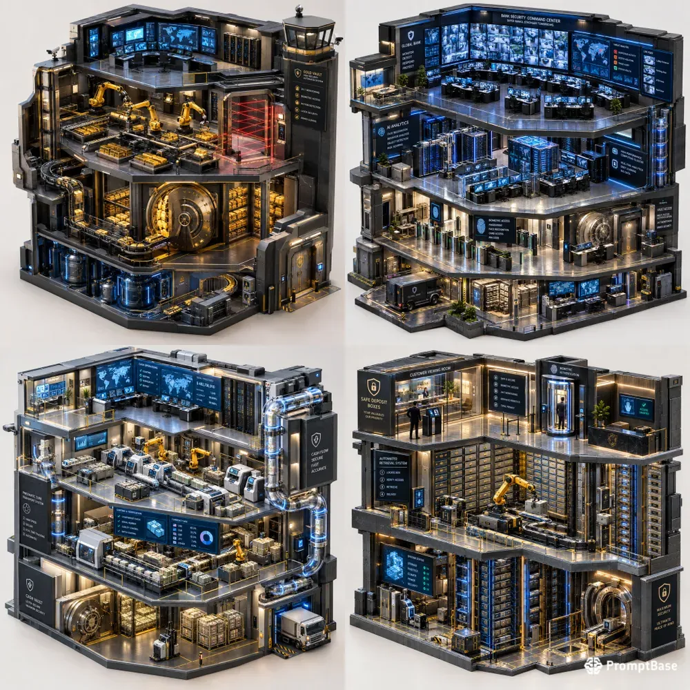 Bank Vault 3D Isometric Assets