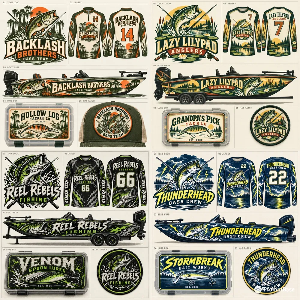Bass Fishing Team Jersey Boat Wrap Kits