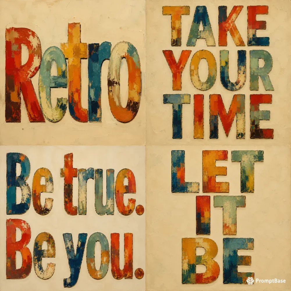 Vintage Abstract Oil Art Typographies