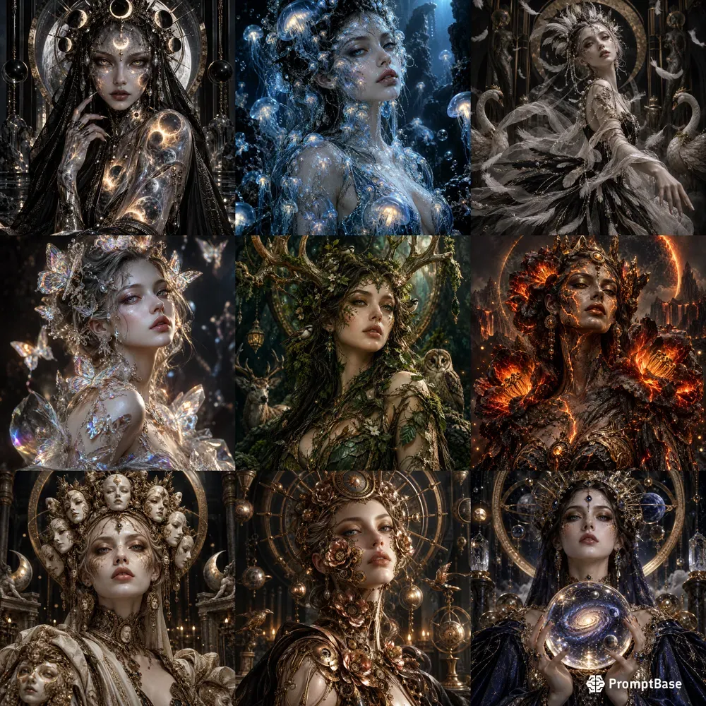 Surreal Luxury Eye Goddesses Dark