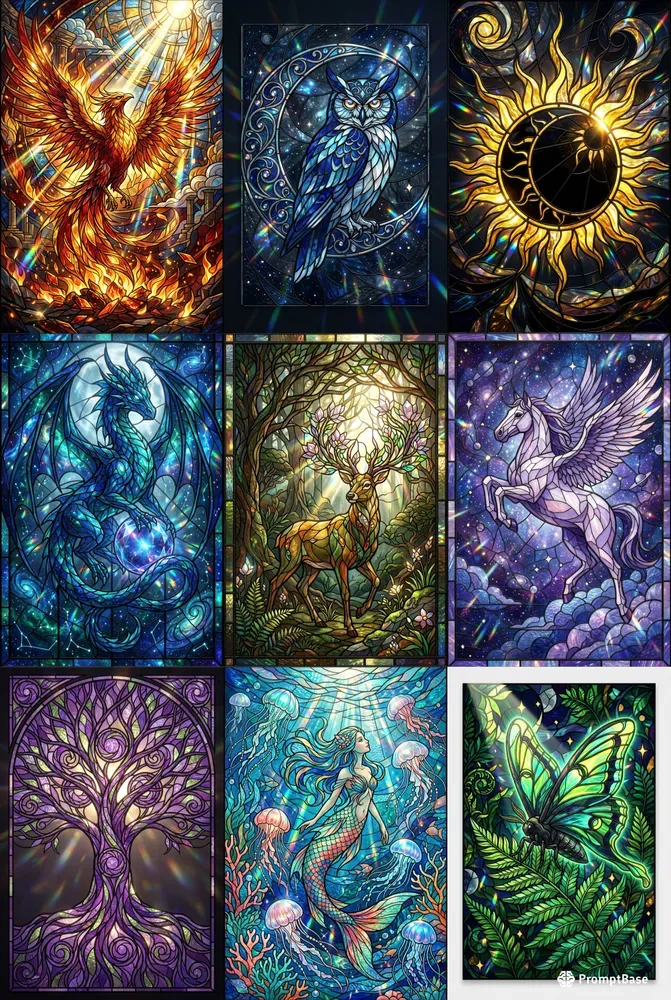 Surreal Stained Glass Fantasies