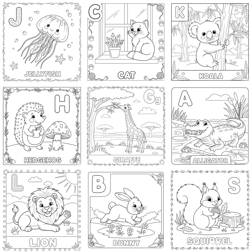 Abc Animals Coloring Pages