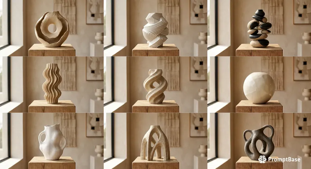 Modern Organic 3D Ceramic Art Vases