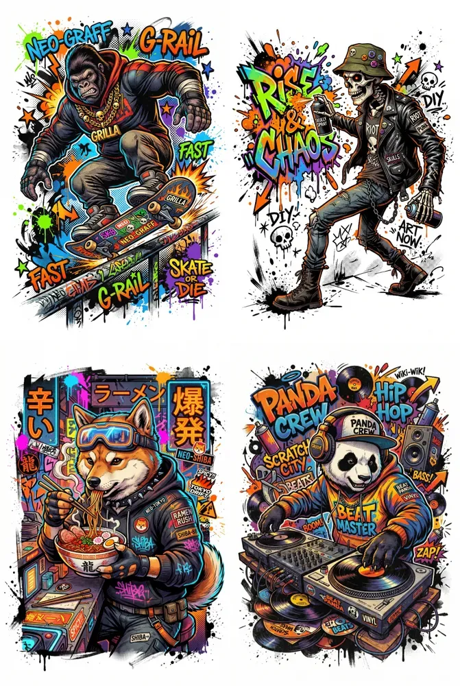 Streetwear Cartoon Tshirt Design Art