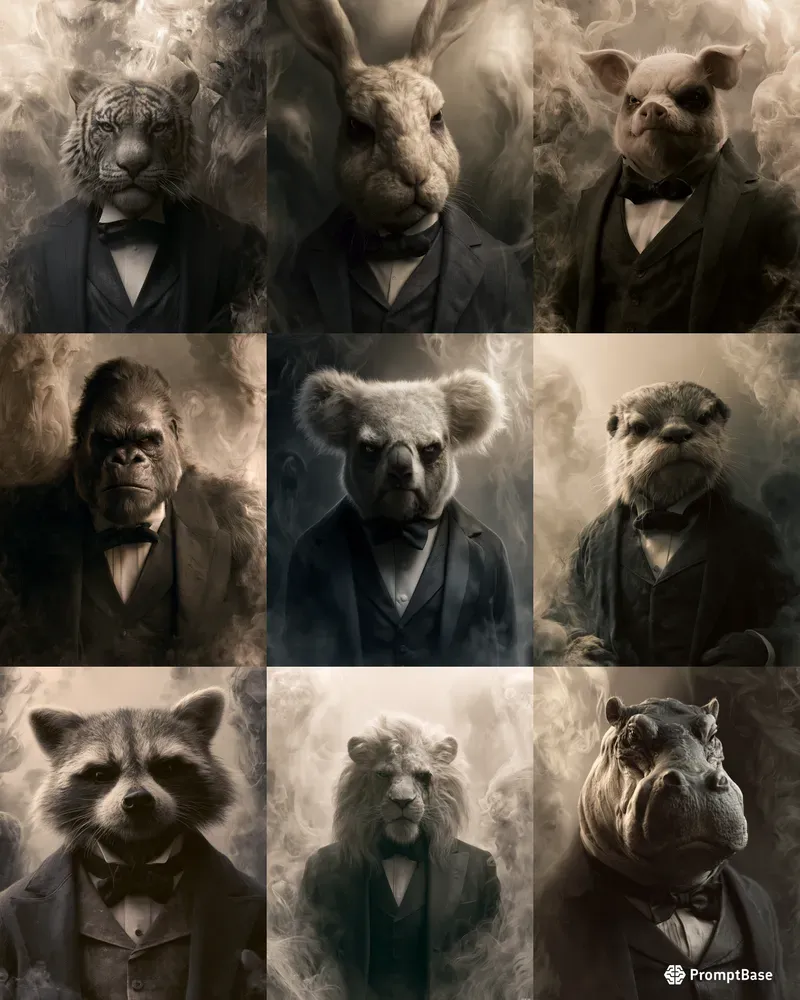 Gothic 3D Animal Portraits