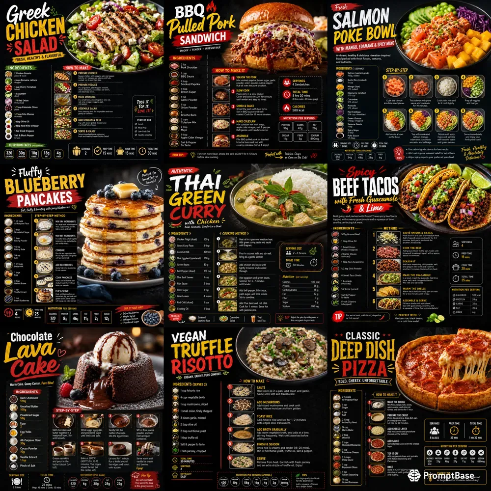Dark Recipe Infographics Makers