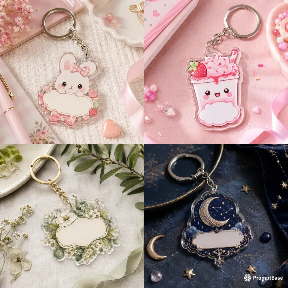 Enamel Keychain Mockup Sets