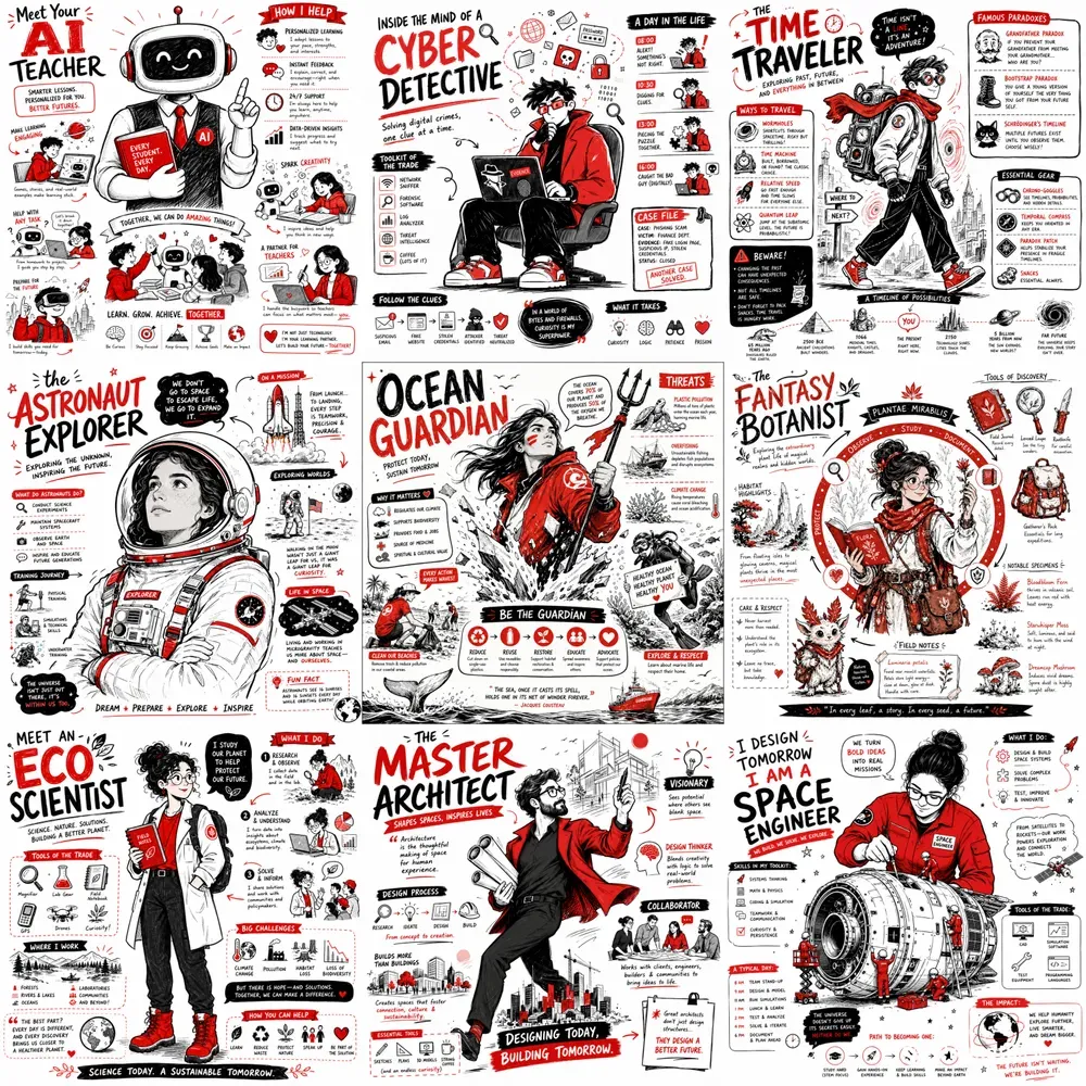 Bold Red Editorial Infographics