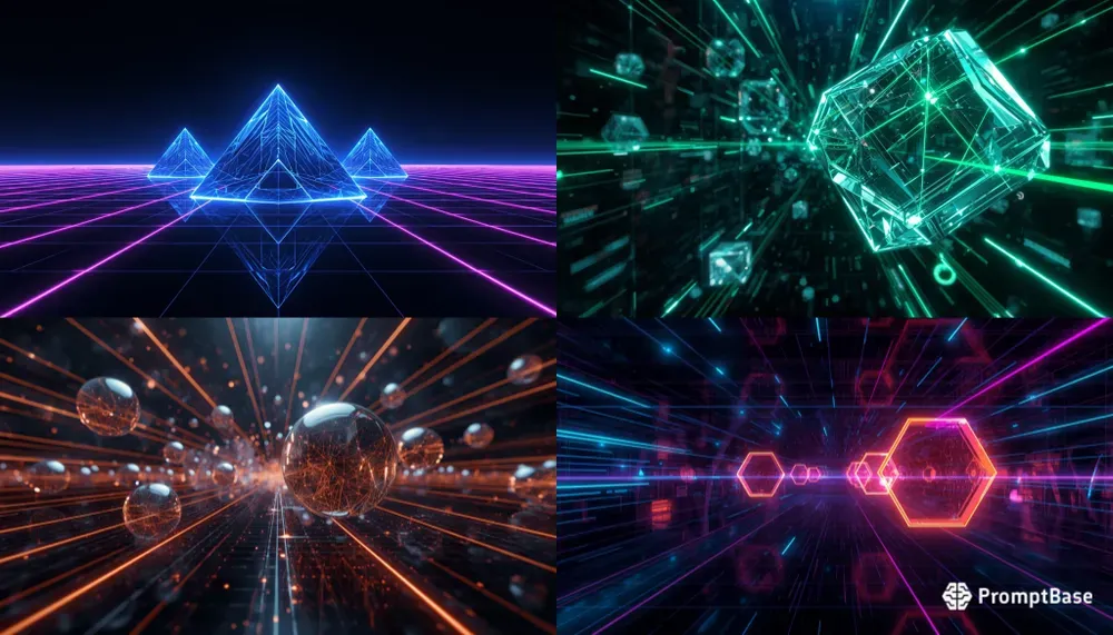 Futuristic Cyber Geometric Web Banners