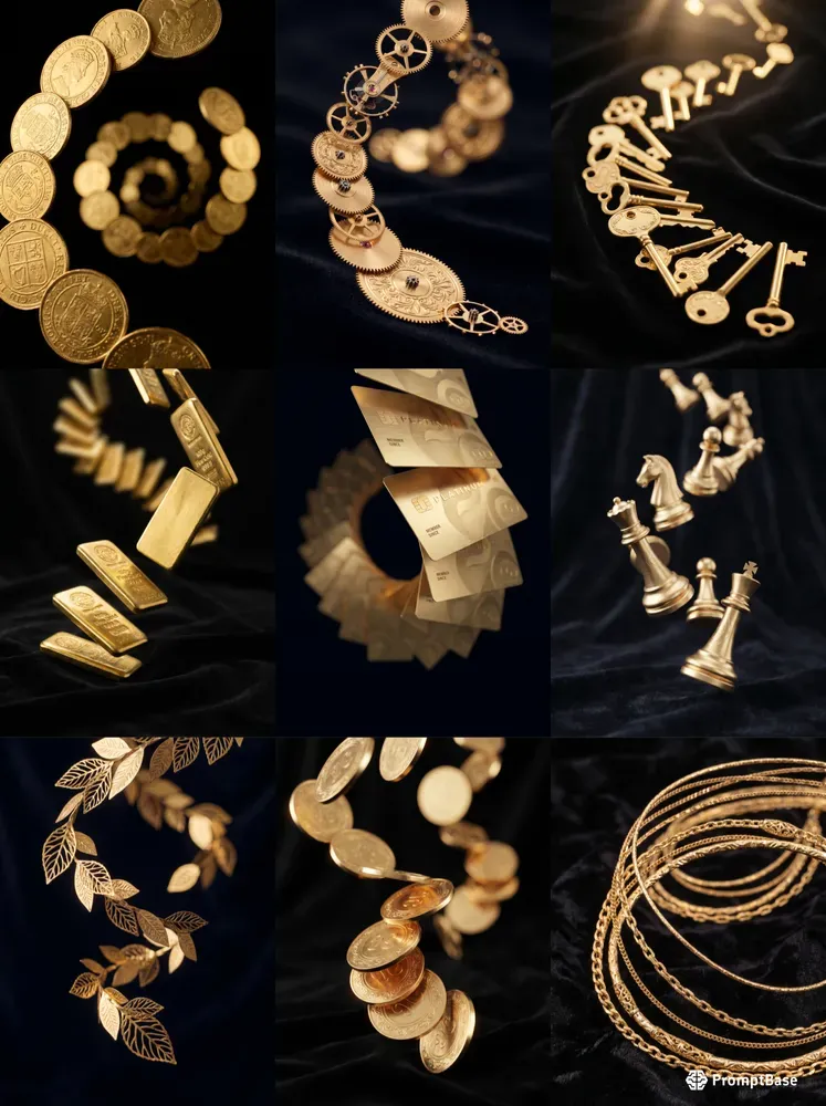 Luxurious Gold Foil Abstract Style