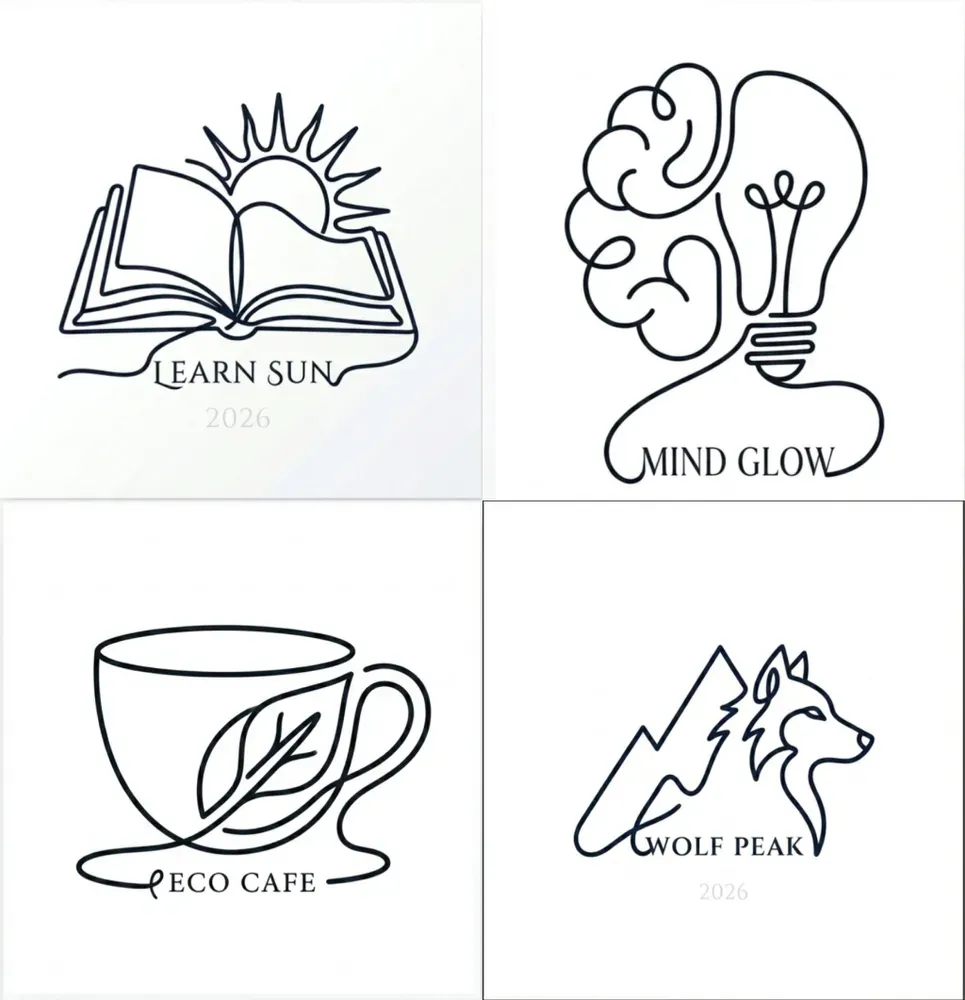 Continuous Line Dual Meaning Logos