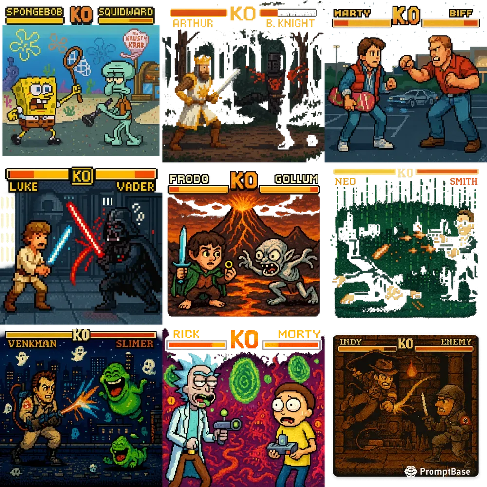 Retro 16bit Pixel Art Illustrations