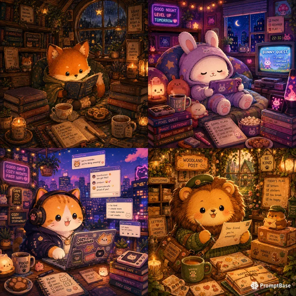 Cozyverse Cozy Storyworld Illustrations