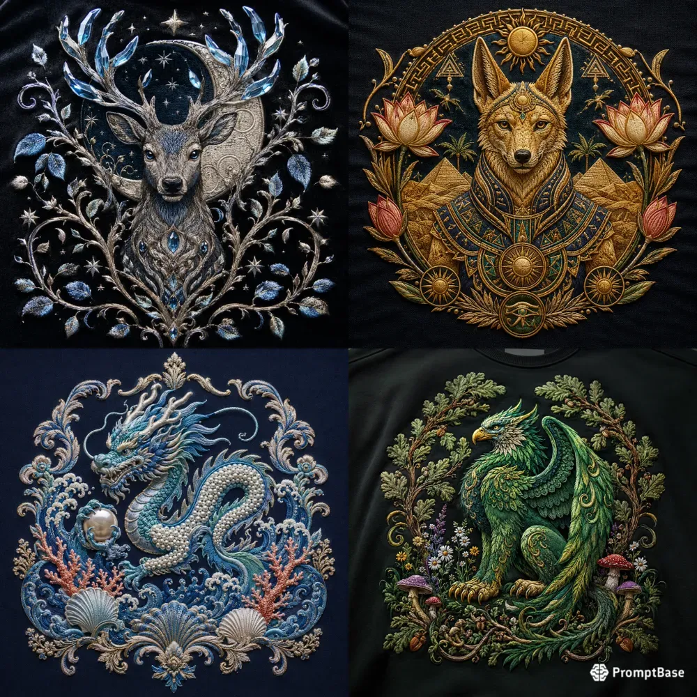 Mythic Embroidery Designs