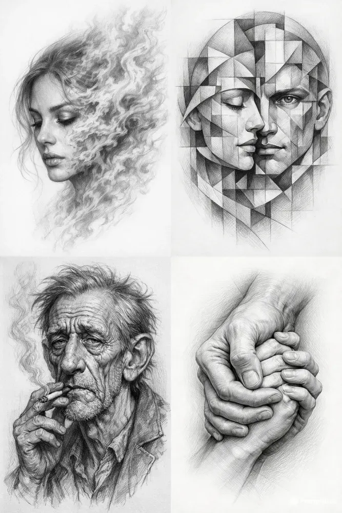 Graphite Surreal Portraits