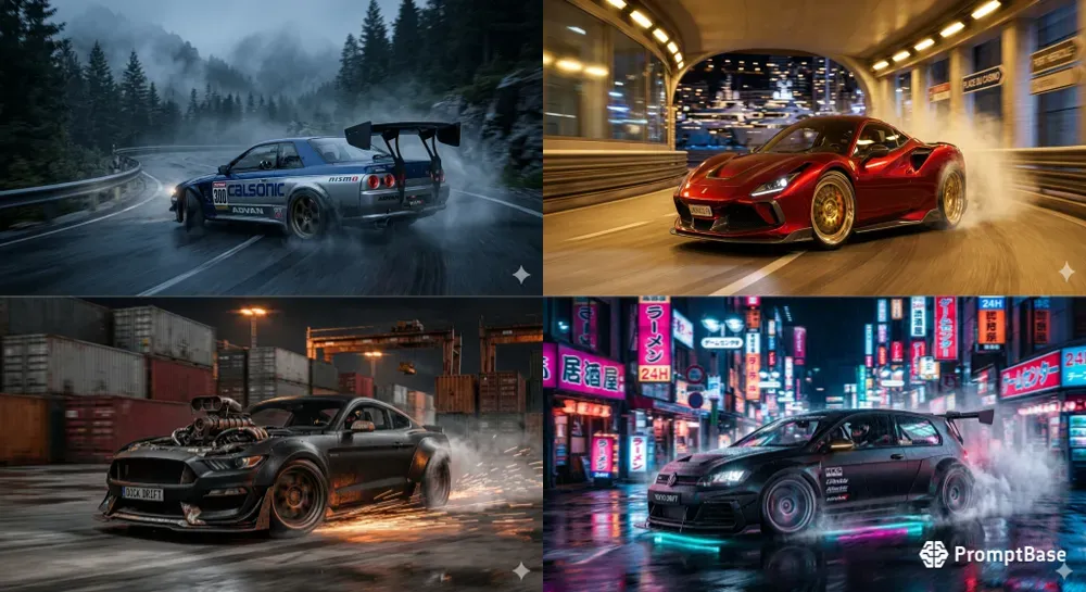 Cinematic Motion Blur Car Drifts