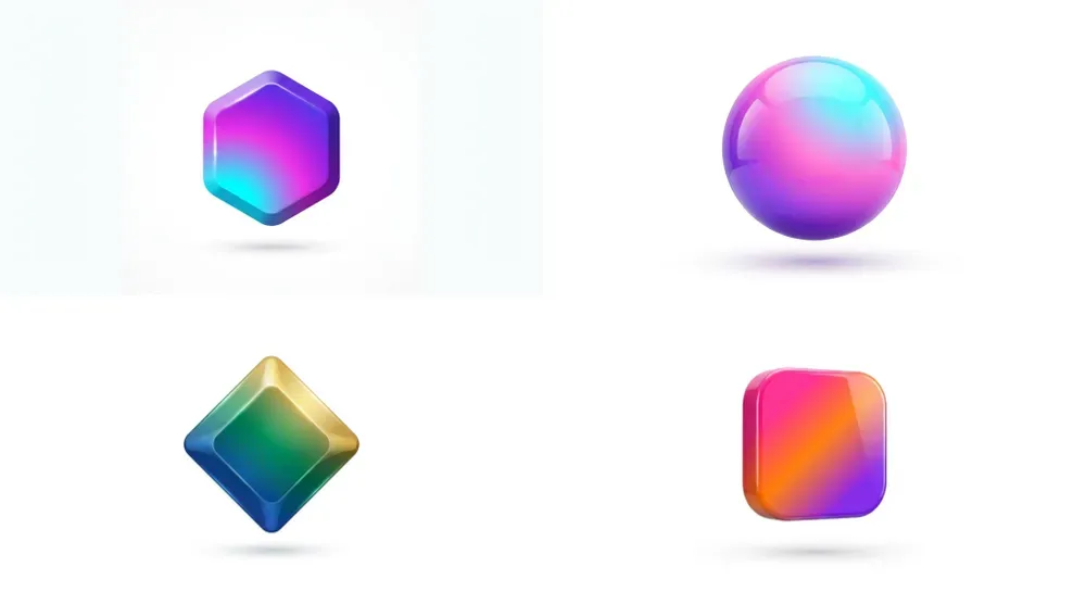 Vibrant 3D Gradient Startup Logos