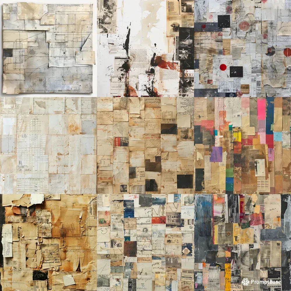 Grunge Paper Collage Layout Textures