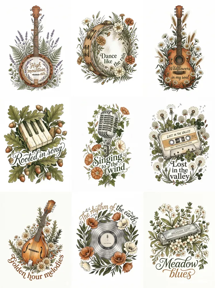 Hand Drawn Acoustic Music Clipart