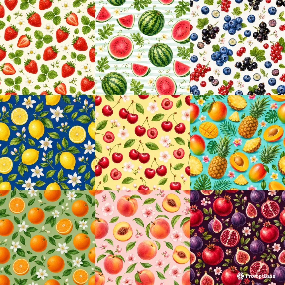 Fruit Market Seamless Patterns