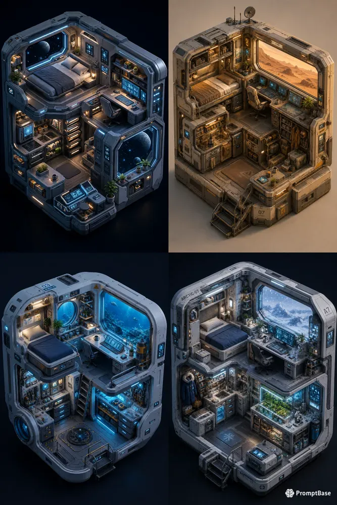 Futuristic Isometric Habitat Worlds