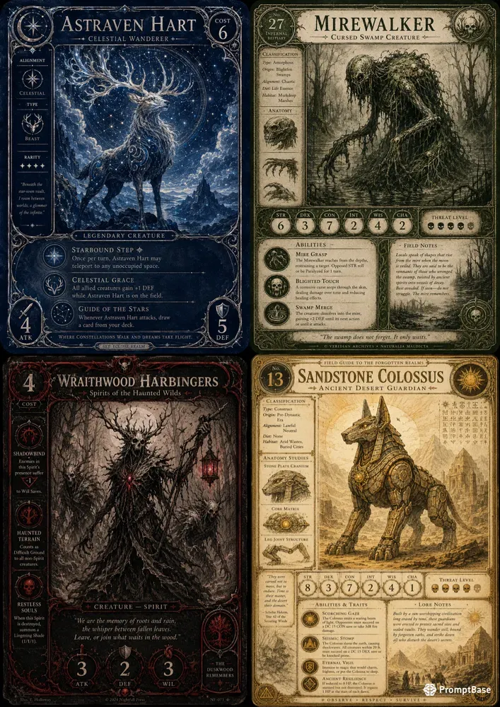 Mythic Bestiary Card Series