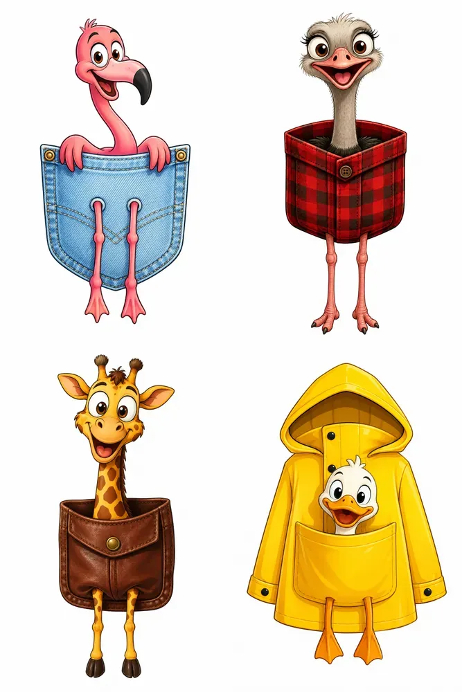 Pocket Animal Cartoon Characters
