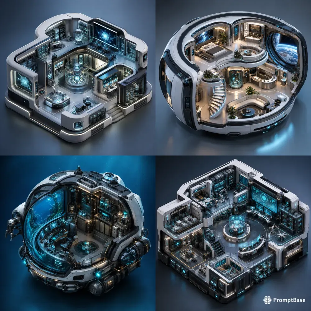 Futuristic Isometric Miniature Labs