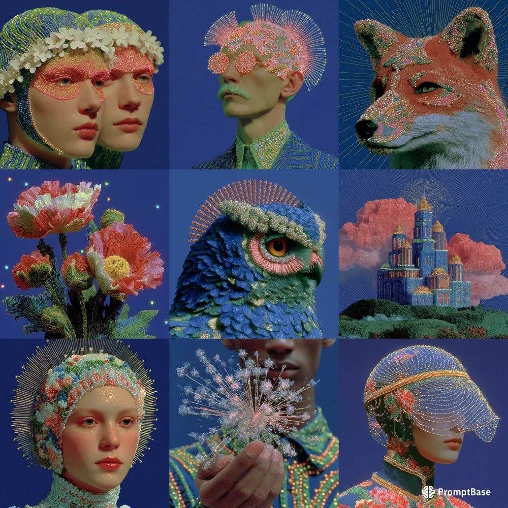 Beaded Fantasy Portrait Art