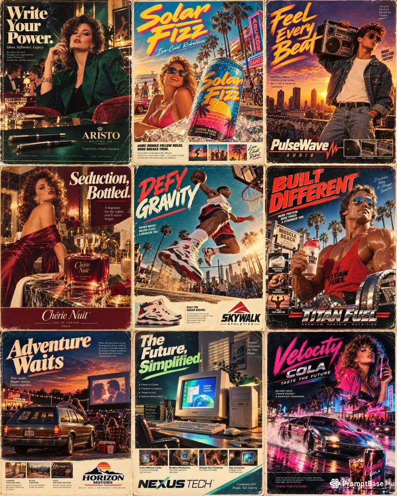 Cinematic 80s90s Retro Advertisements