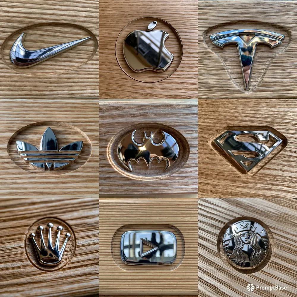 Metal Brand Logo Wood Carvings